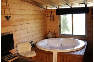 בקתות עץ בקצה הכפר