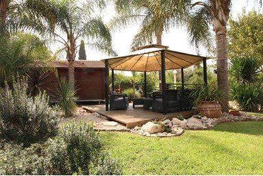 אחוזת טל בקתות עץ - החצר