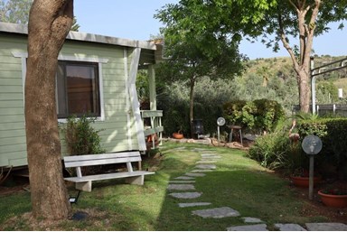 בקתות מול החורש - החצר והנוף