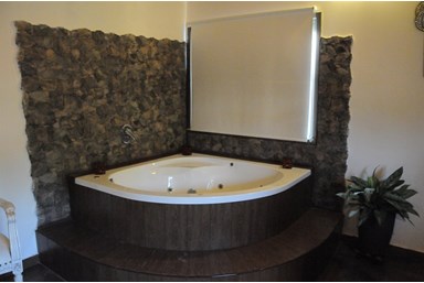 בקתות בצל הזית - הבריכה והחצר