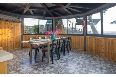 פינה ביער - החצר והבריכה