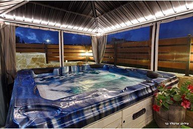 בקתה בשמורה - החצר והבריכה